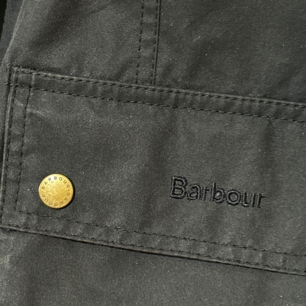 Barbour Shore Jacket Wax Waterproof Navy Rain Coat Jacket Size US 10 / UK 14 - Picture 9 of 16